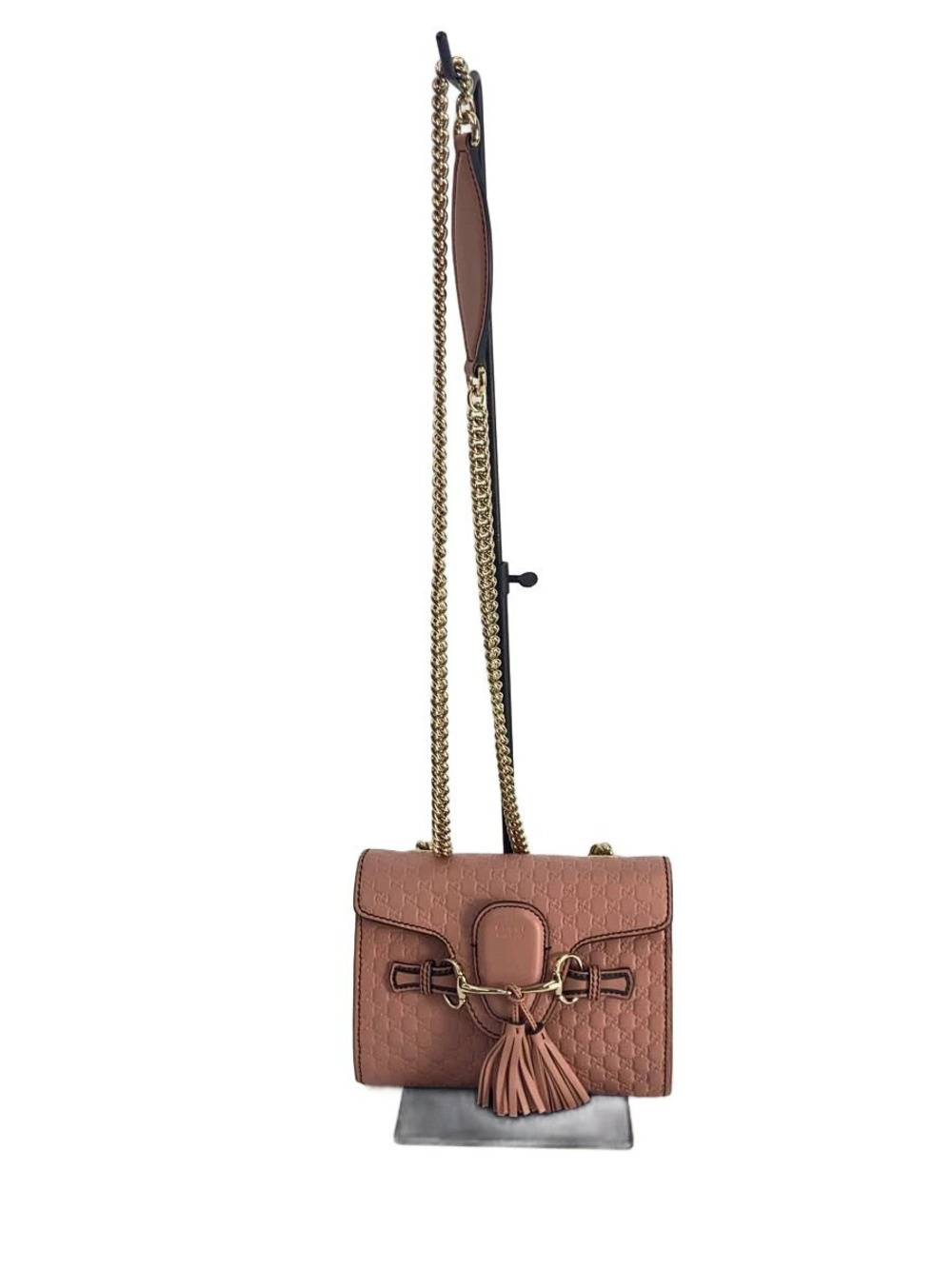 Gucci Emily Guccissima Horsebit Leather Bag Pink